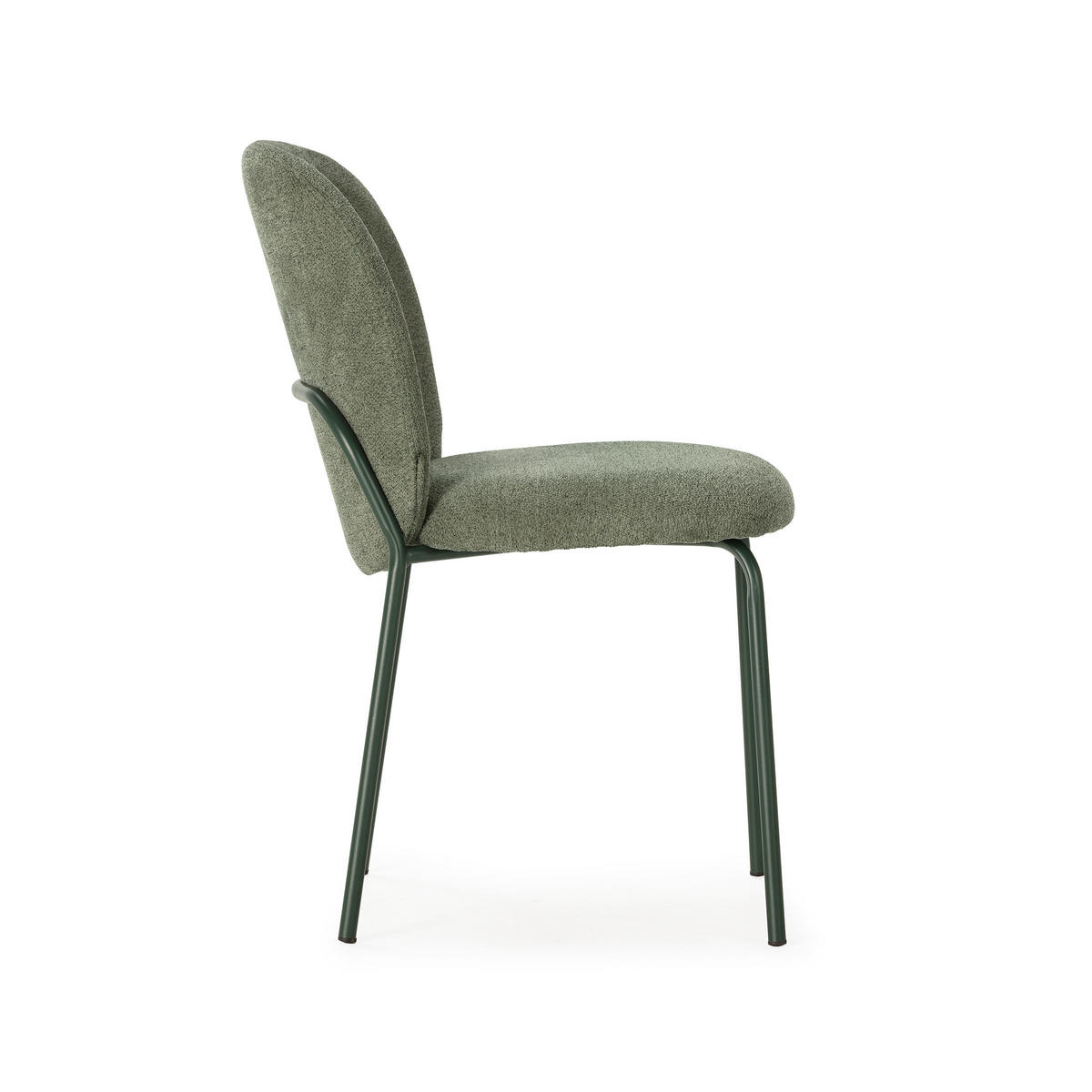 SADA 4 látkových židlí s kovovými nohami, výška 85 cm - NOA - zelená barva, textil (48/85/57.5cm) - Calicosy
