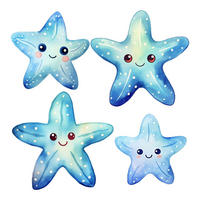 WANDAUFKLEBER 100x106cm - Niedlicher Seestern - Multicolor, Kunststoff (100/106/0.1cm) - Wallfluent