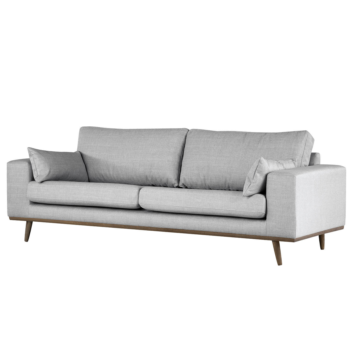 2-SITZER SOFA - Eichefarben/Hellblau, Eichenholz/Textil (197/81/88cm) - home24