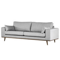 2-SITZER SOFA - Eichefarben/Hellblau, Eichenholz/Textil (197/81/88cm) - home24