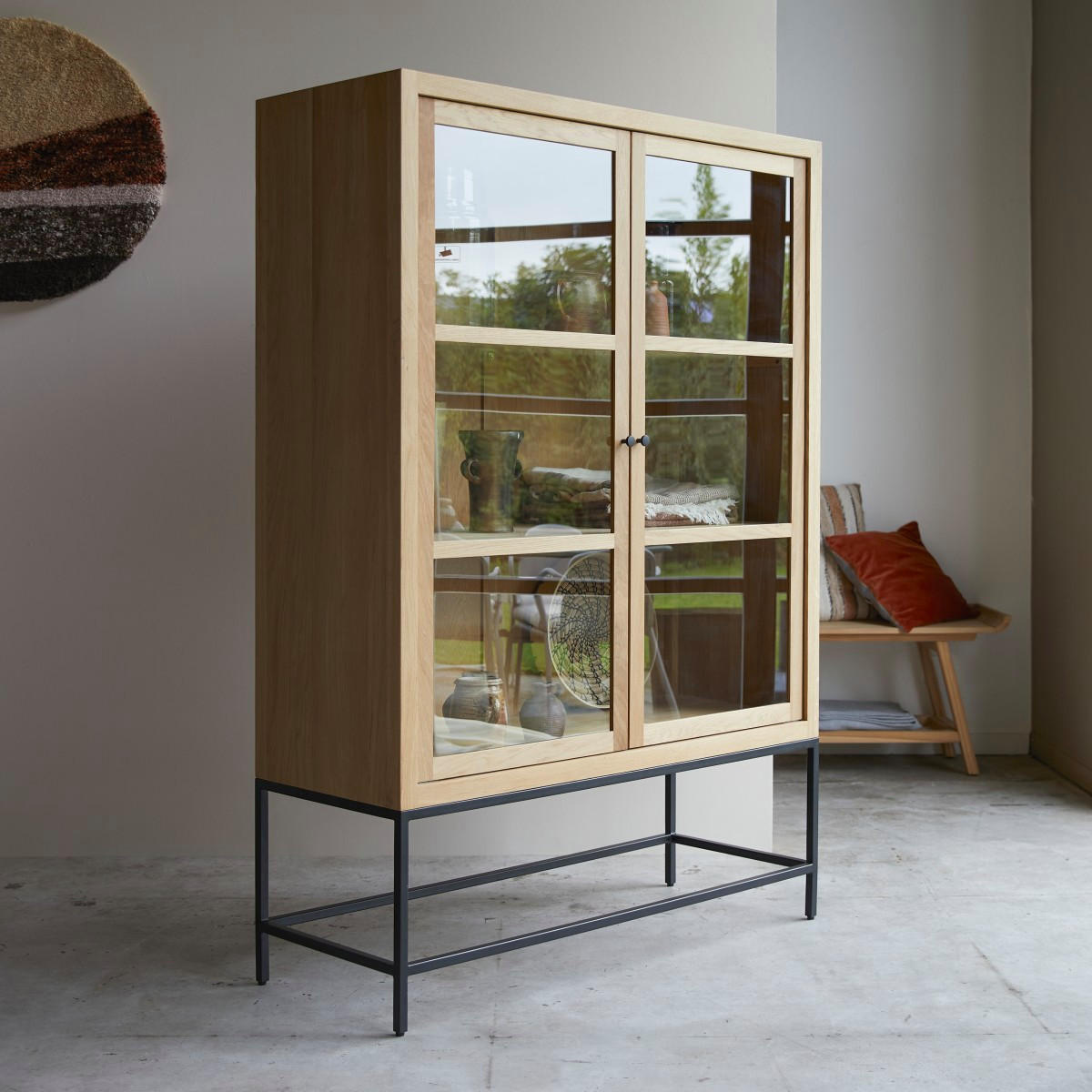 VITRINENSCHRANK Babeth Natur aus Eiche - Naturfarben, Holz (120/173/45cm) - Tikamoon