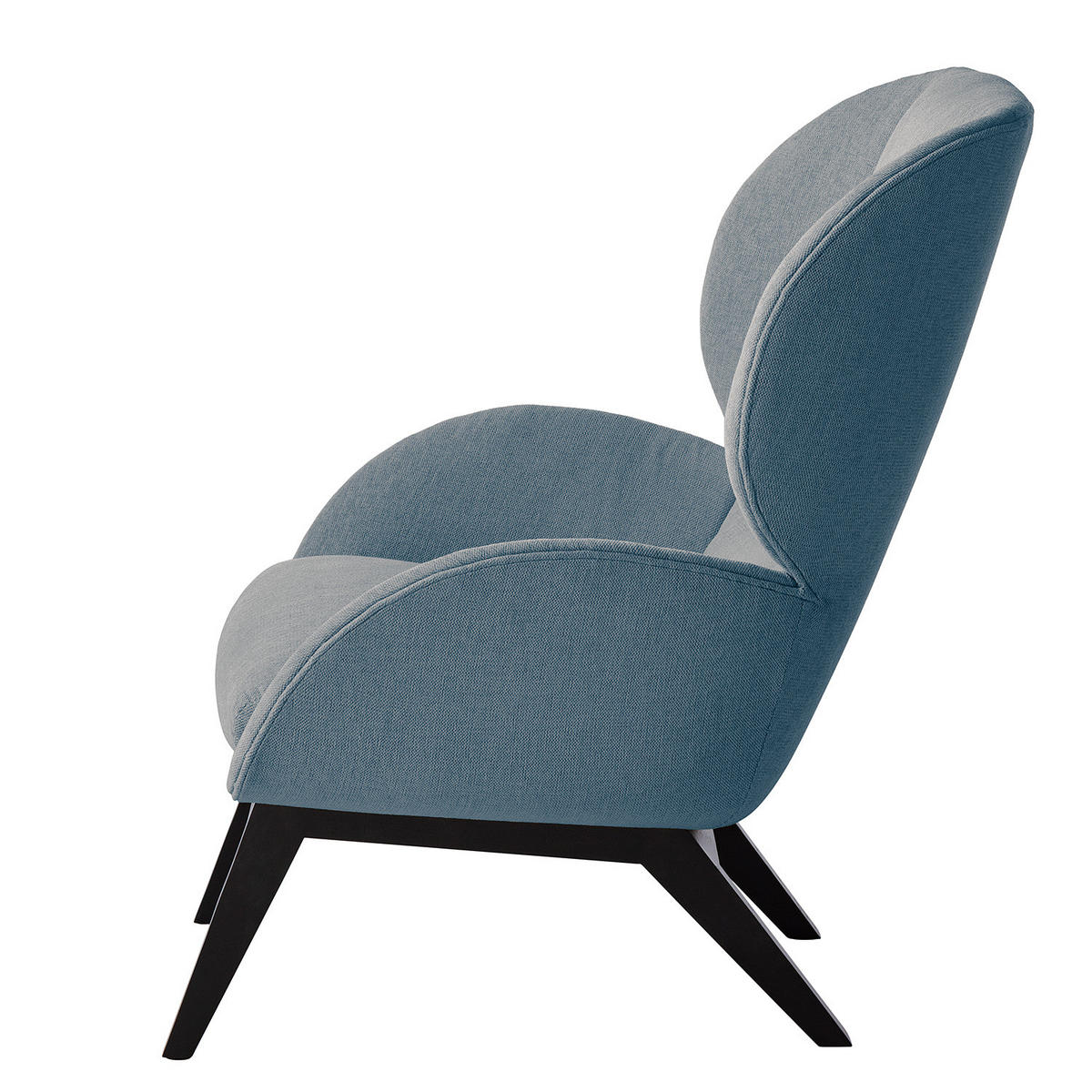 SESSEL - Blau/Schwarz, Eichenholz/Textil (82/102/90cm) - home24