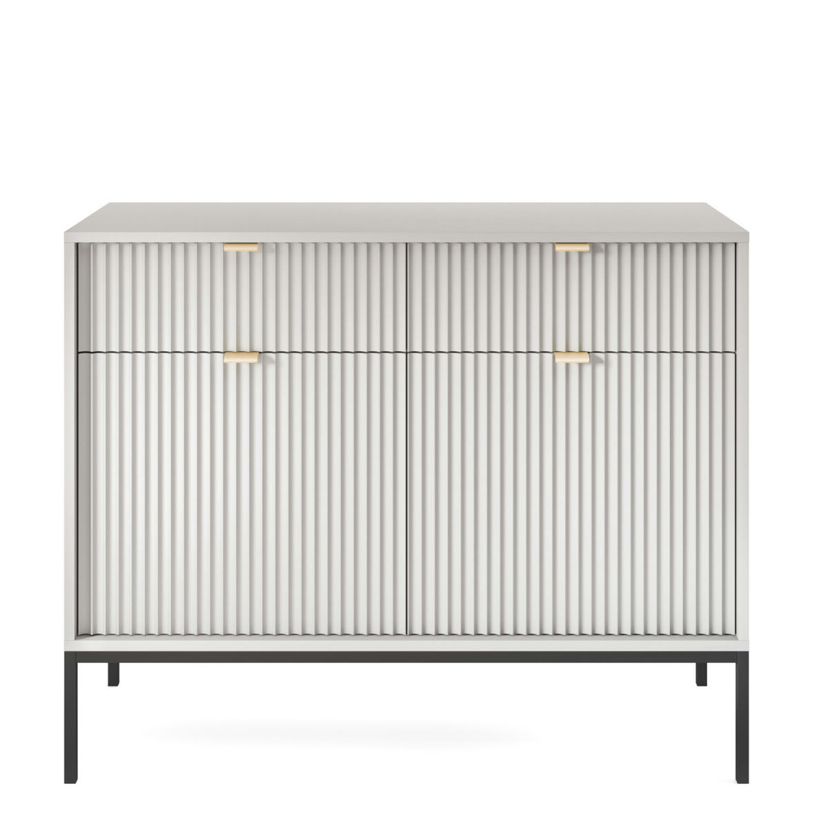 SIDEBOARD NANAIMO KOM2-2D2S Profilierte Fronten, Grau - Grau, Holzwerkstoff/Kunststoff (104/83/39cm) - Komodee