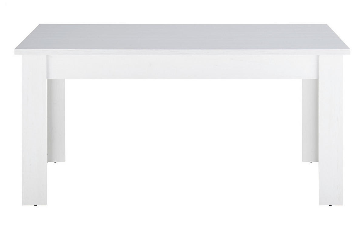 ESSTISCH weiß Pinie Landhaus, Tisch 160 x 90 cm - Weiß/Pinienfarben, Holzwerkstoff (160/90/76cm) - Furn.Design