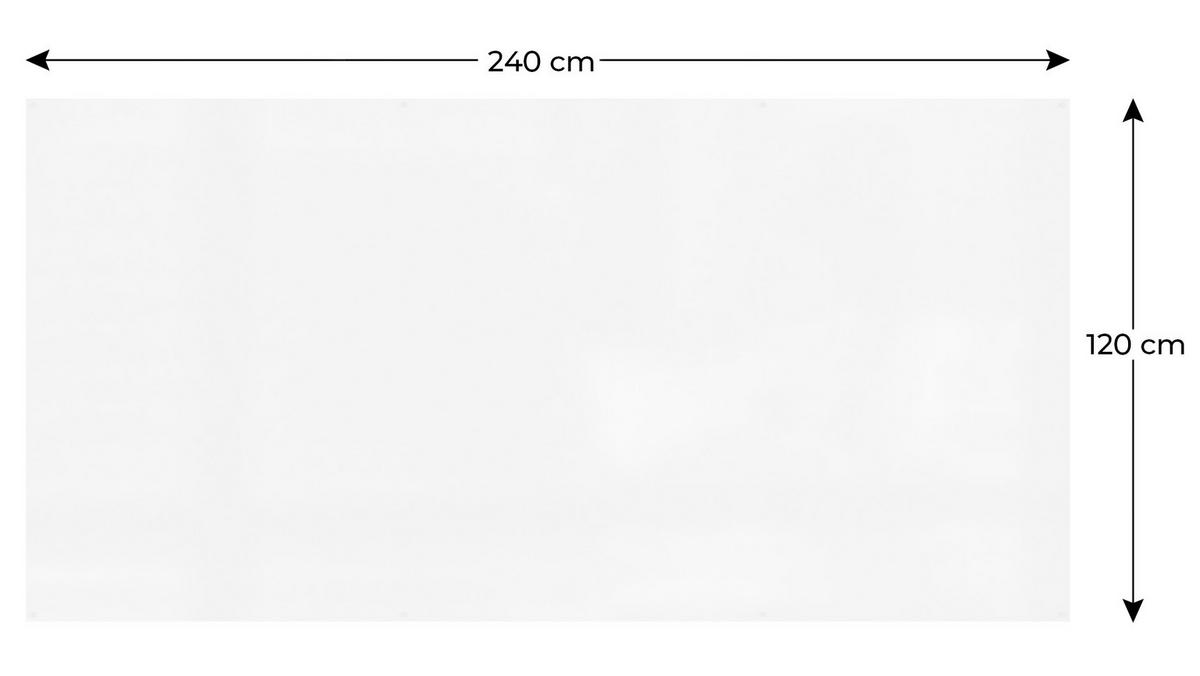MAGNETPLATTE rahmenloses SLIMboard - Magnetisches trocken abwischbares Whiteboard 240x120 cm - Weiß, Metall (240/120/0.3cm) - ALLboards