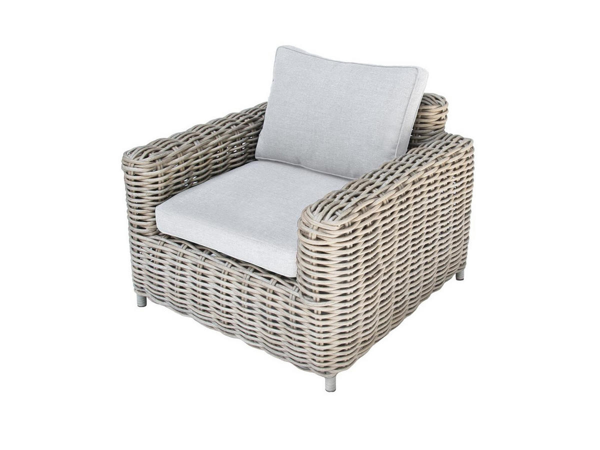 GARTENLOUNGE-SET Merando Beige Polyrattan für 5 Personen - Braun, Naturmaterialien - Green Spirit