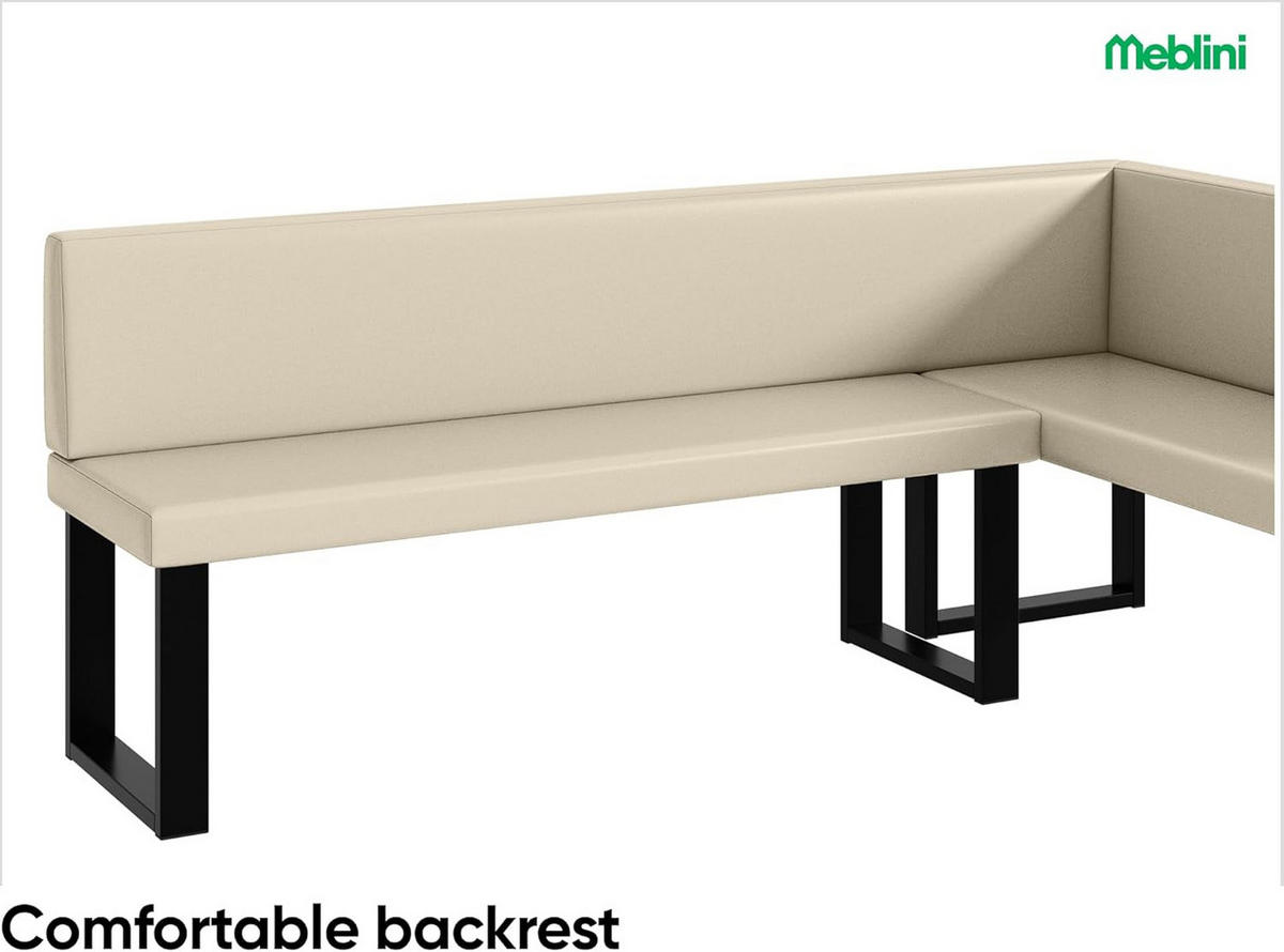 ECKBANK TONI_U - Creme, Leder (142/196cm) - Meblini