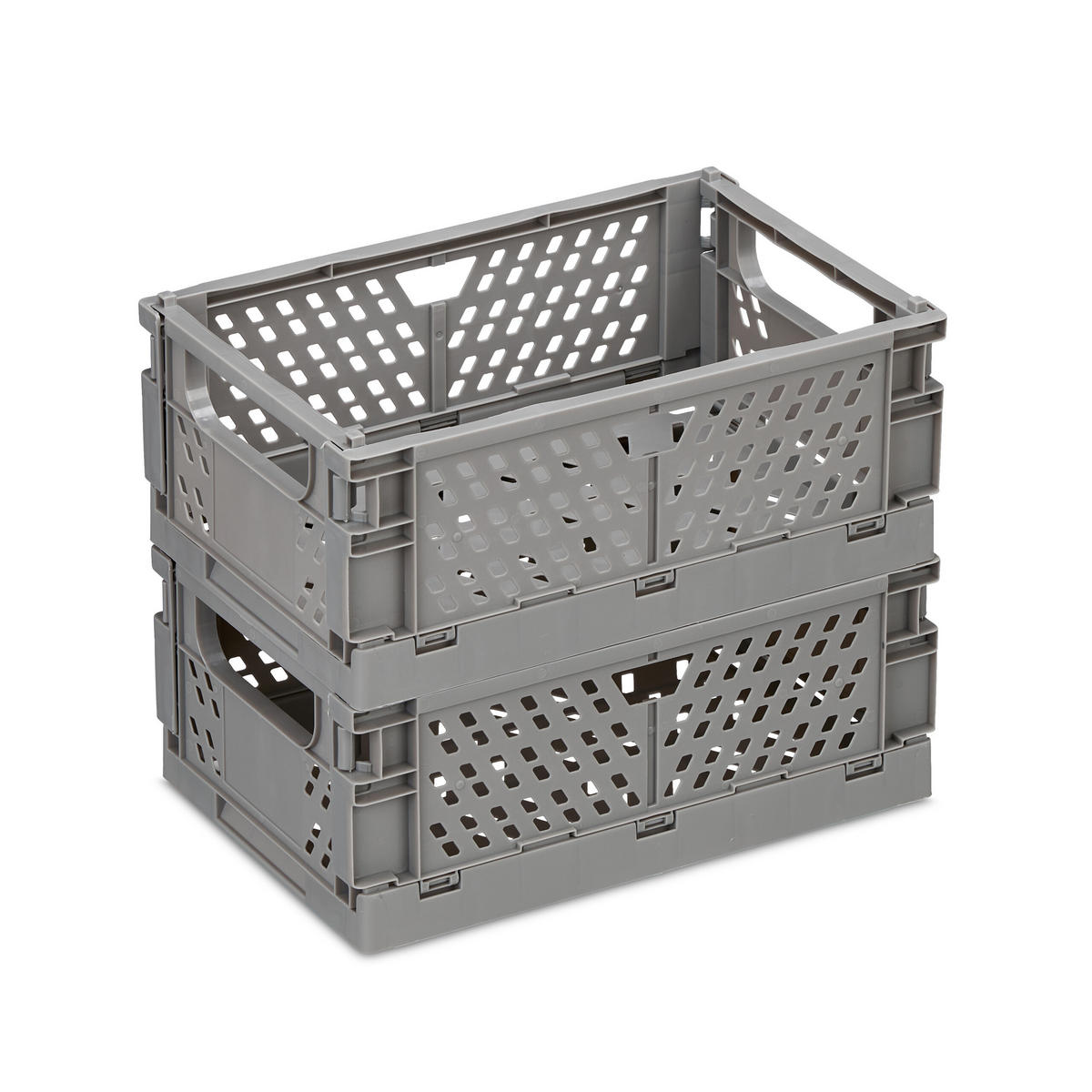 2XKLAPPBOX - Grau, Kunststoff (25/10/16.5cm) - Relaxdays