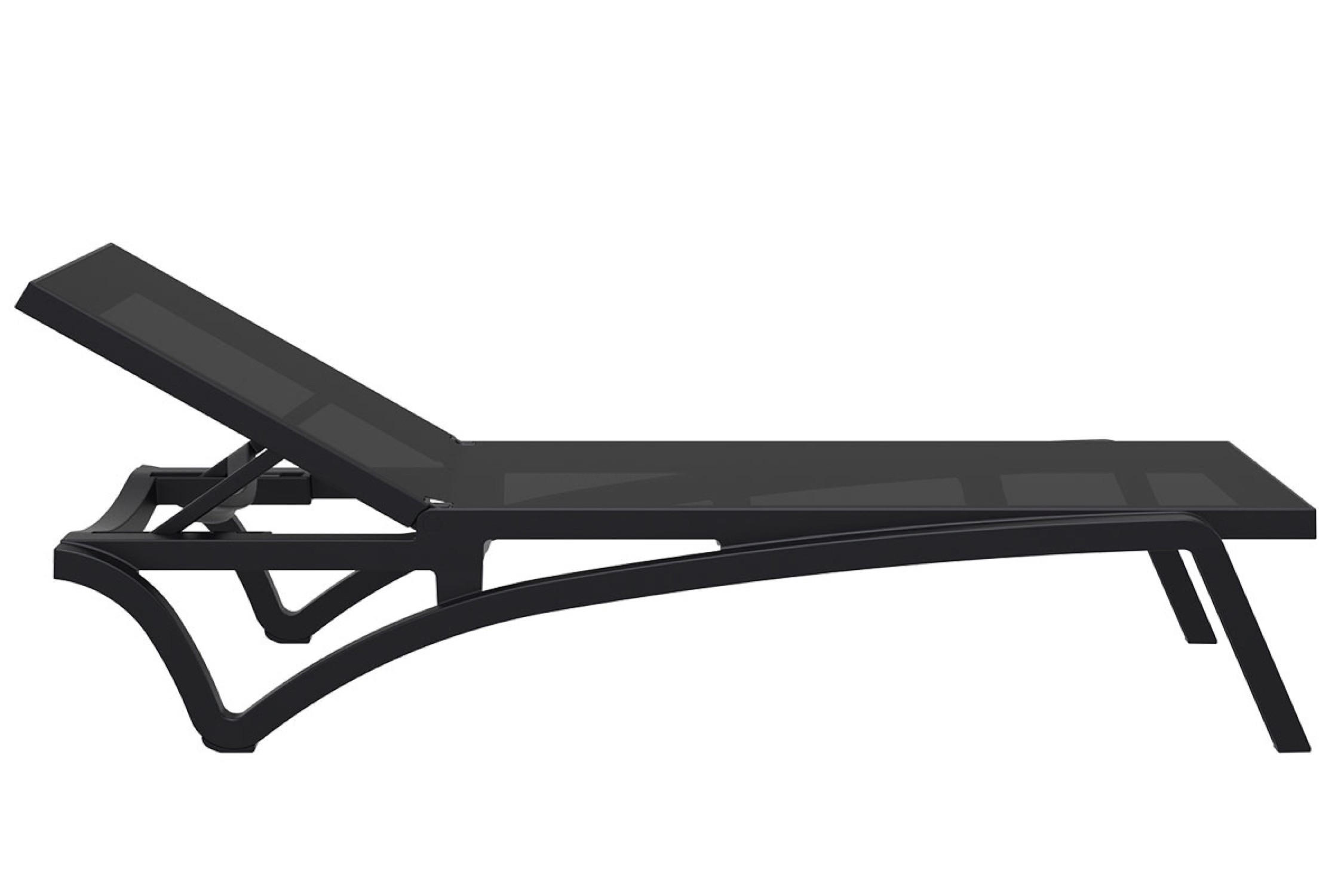 SONNENLIEGE Pacira Schwarz - Schwarz, Kunststoff (68/35/195cm) - TPFGarden