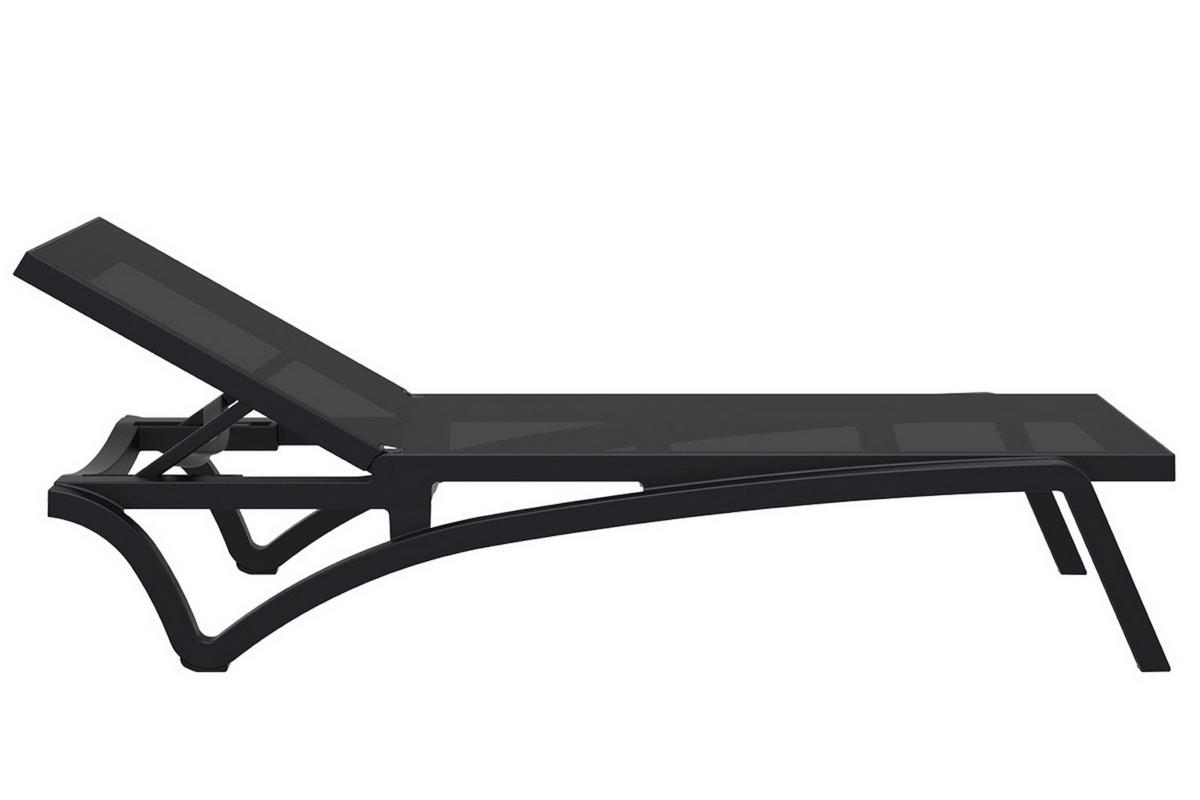 SONNENLIEGE Pacira Schwarz - Schwarz, Kunststoff (68/35/195cm) - TPFGarden