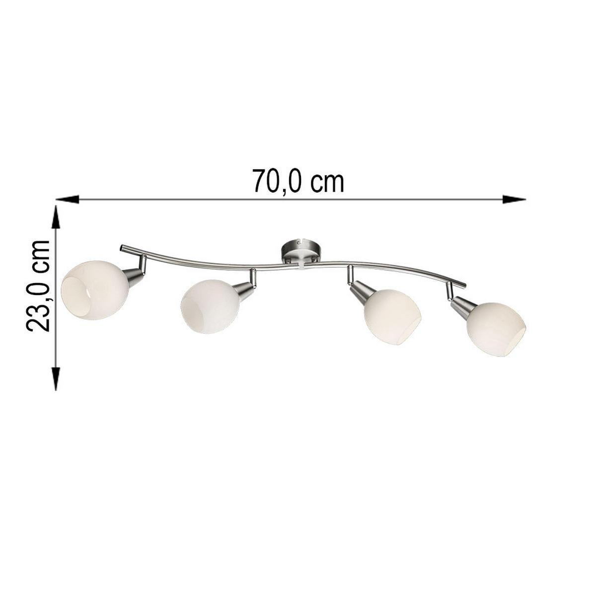 LED DECKENLEUCHTE ELLIOTT Silber Metall - Silberfarben, Glas (70/31.5/23cm) - Globo Lighting