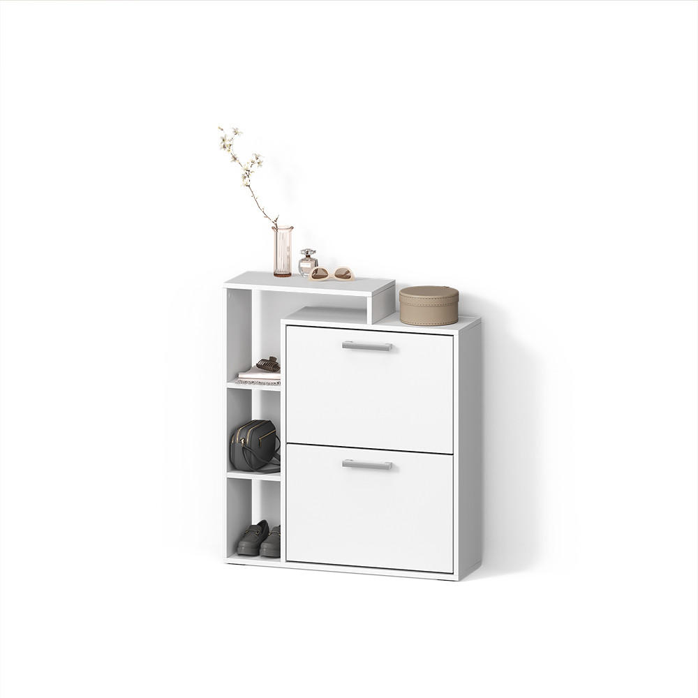 SCHUHKIPPER Ortello Weiß 24.5 x 90 cm - Weiß, Holzwerkstoff (24.5/90/80cm) - Livinity®