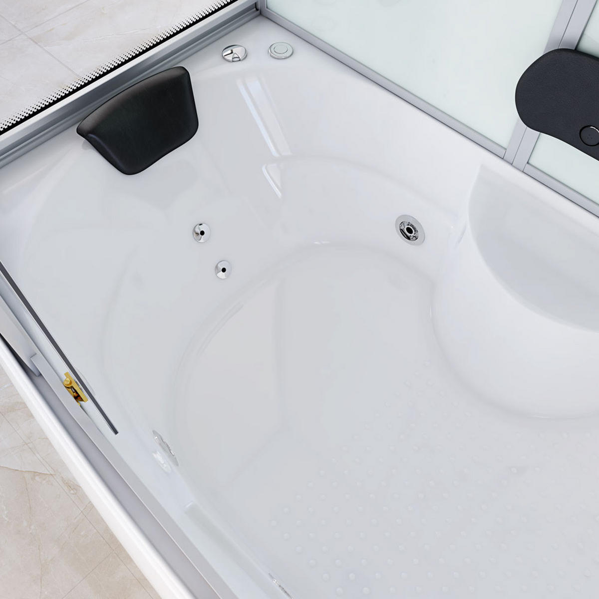 DAMPFDUSCHE DIAMOND BIG - Weiß, 190 x 100 cm - Weiß, Glas (100cm) - Home Deluxe