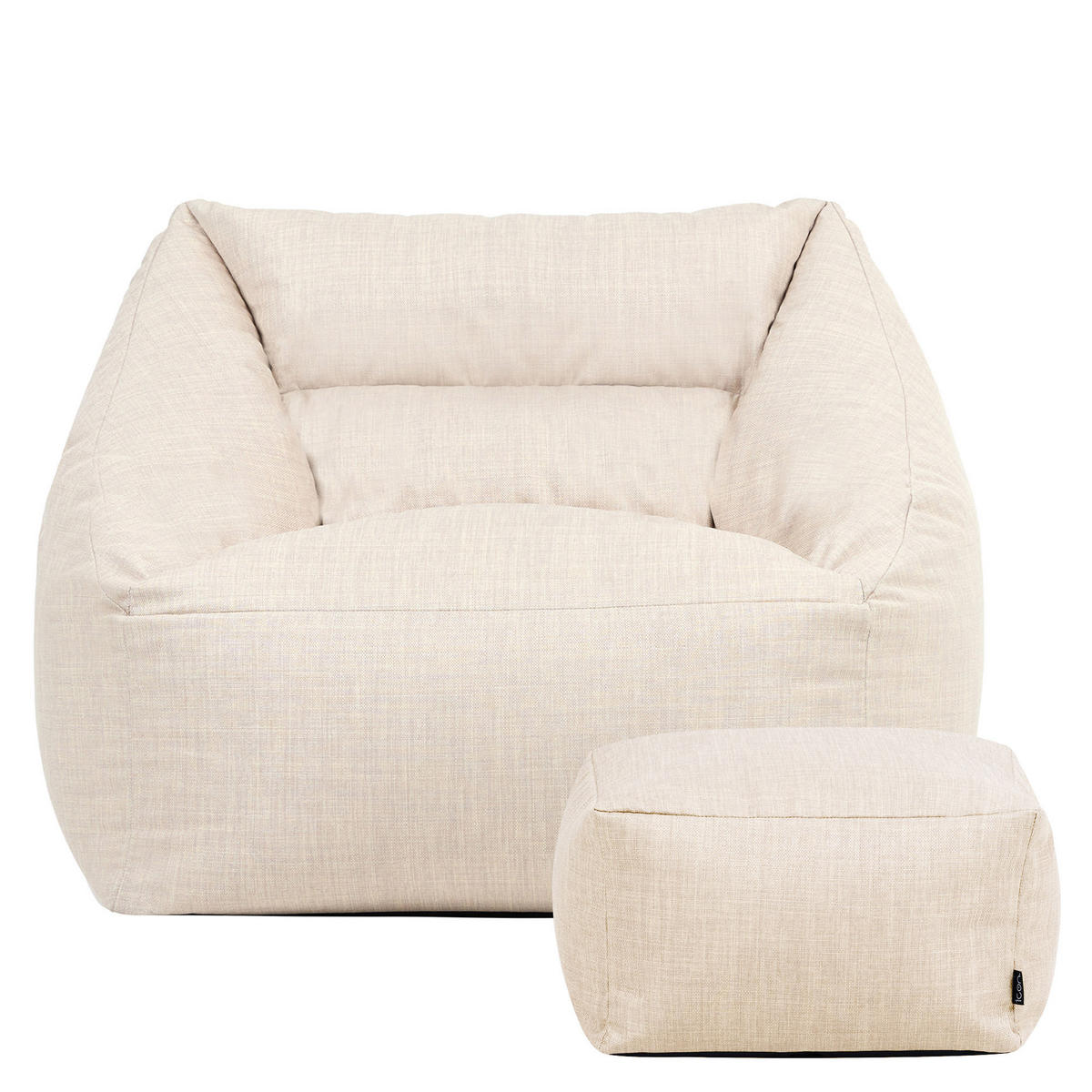 SITZSACK Sessel Outdoor mit Hocker Natalia - Beige, Textil (97/73/84cm) - icon