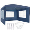 PAVILLON Baraban,inklusive Spannseile und Heringe,blau - Blau, Kunststoff (300/250/300cm) - tectake
