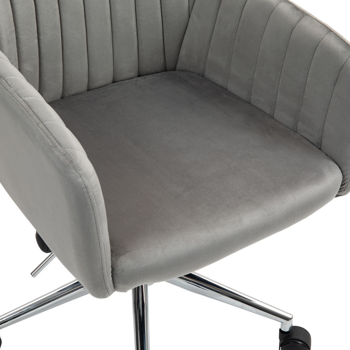 SCHREIBTISCHSTUHL OLIVER Grau - Silberfarben/Grau, Textil/Metall (55/85/53cm) - SVITA