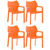 GARTENSTUHL 4er Set Kunststoff orange - Orange, Kunststoff (57/84/53cm) - CLP