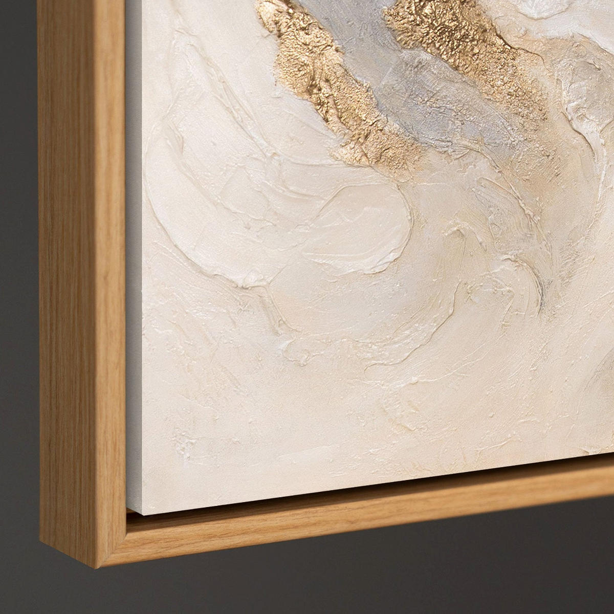 GEMÄLDE Strahlende Ströme Schattenfugenrahmen Eichefarben 60x40 cm - Eichefarben, Holz (60/40cm) - YS-art gallery