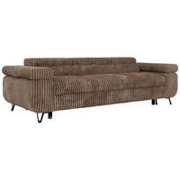 TROJMIESTNA POHOVKA PETER 3 s rozkládací funkcí - Hnedá Manšester - hnedá/čierna, kov/textil (262/76/99cm) - MKS