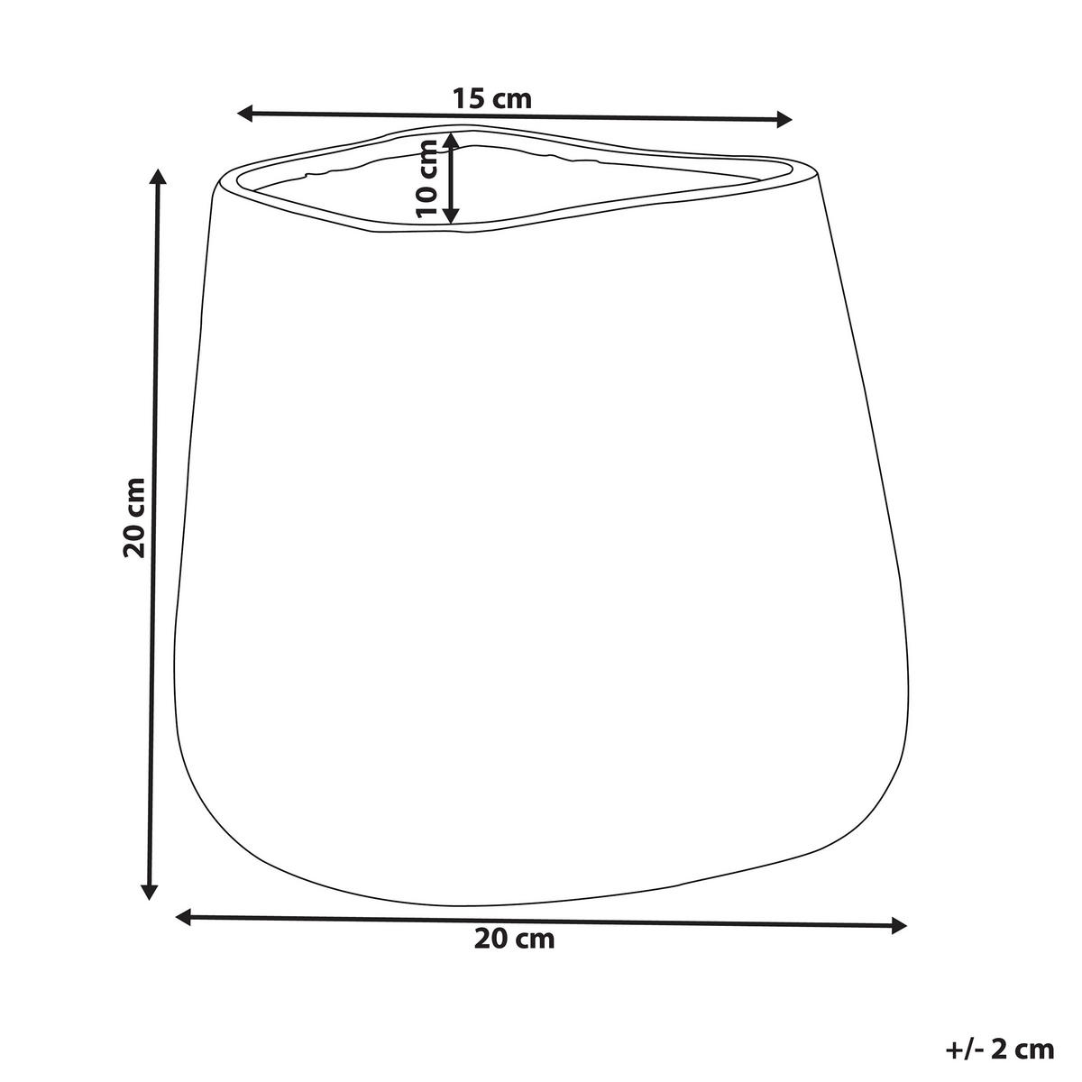 DEKOVASE Steinzeug silber Cirta - Silberfarben, Stein (20cm) - Beliani