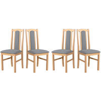 ESSZIMMERSTUHL – Set 4x Bos 7 Sonoma, hygge 91 - Grau/Sonoma Eiche, Holz (43/96/40cm) - Leaf Design