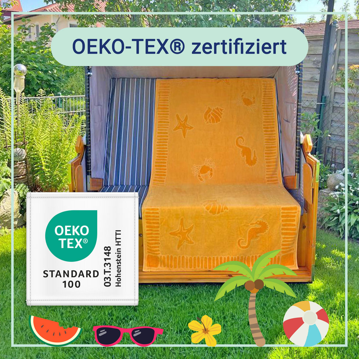 STRANDTUCH, 100x200 cm, 100% Baumwolle, Gelb - Gelb, Textil (100/200cm) - Zollner