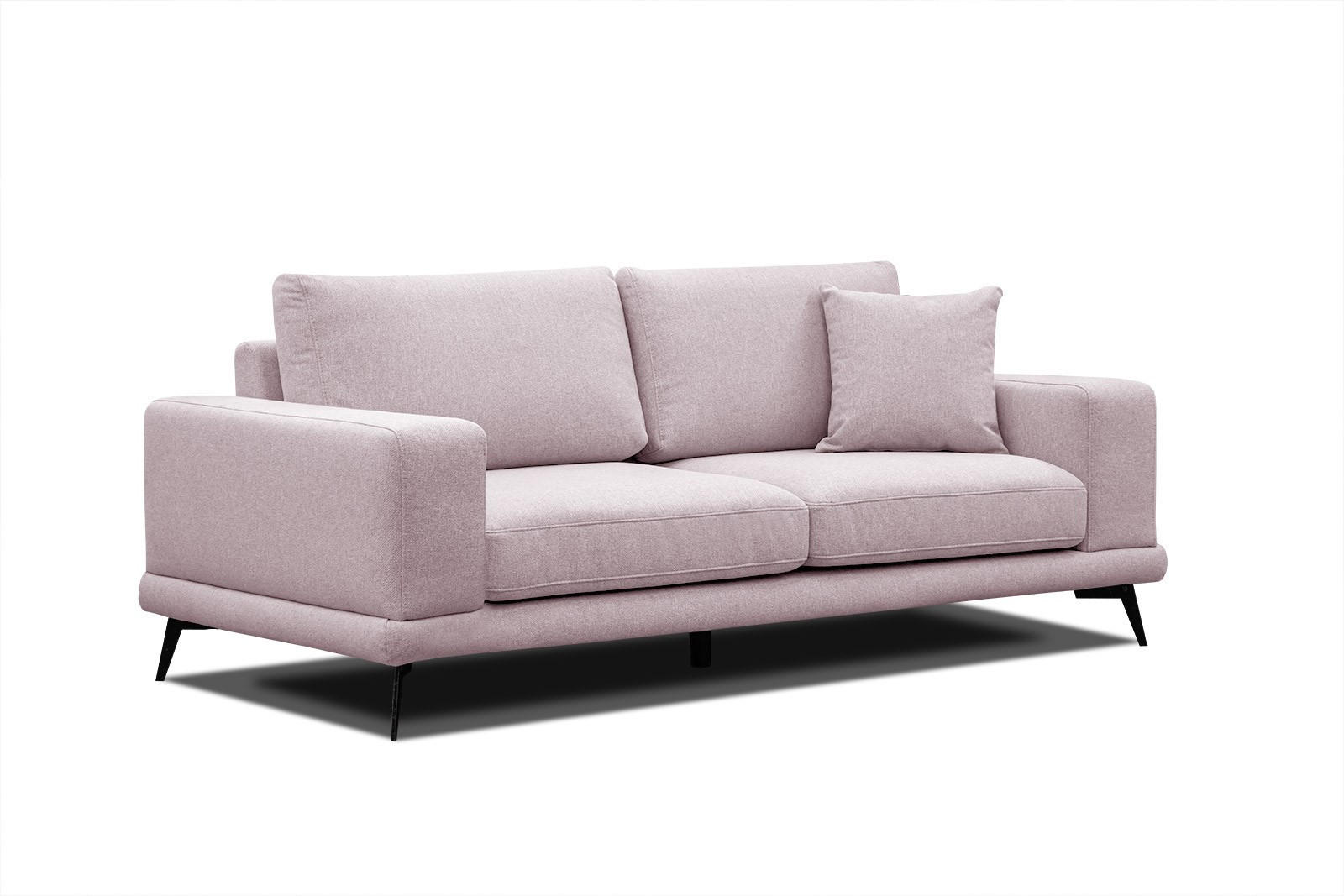 SOFA MEDIOLANE 2,5-Sitzer, rosa - Rosa, Holzwerkstoff/Textil (203/87/96cm) - Courtois Laville