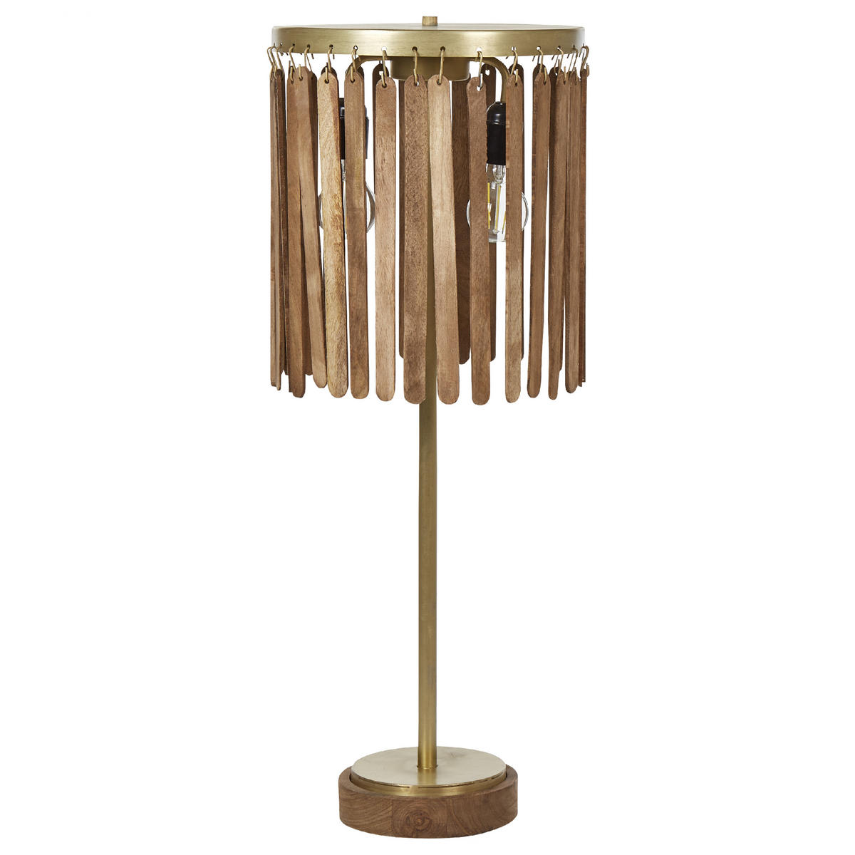 TISCHLAMPE Sabari 34/34/77 cm - Dunkelbraun, Holz (34/34/77cm) - Beliani