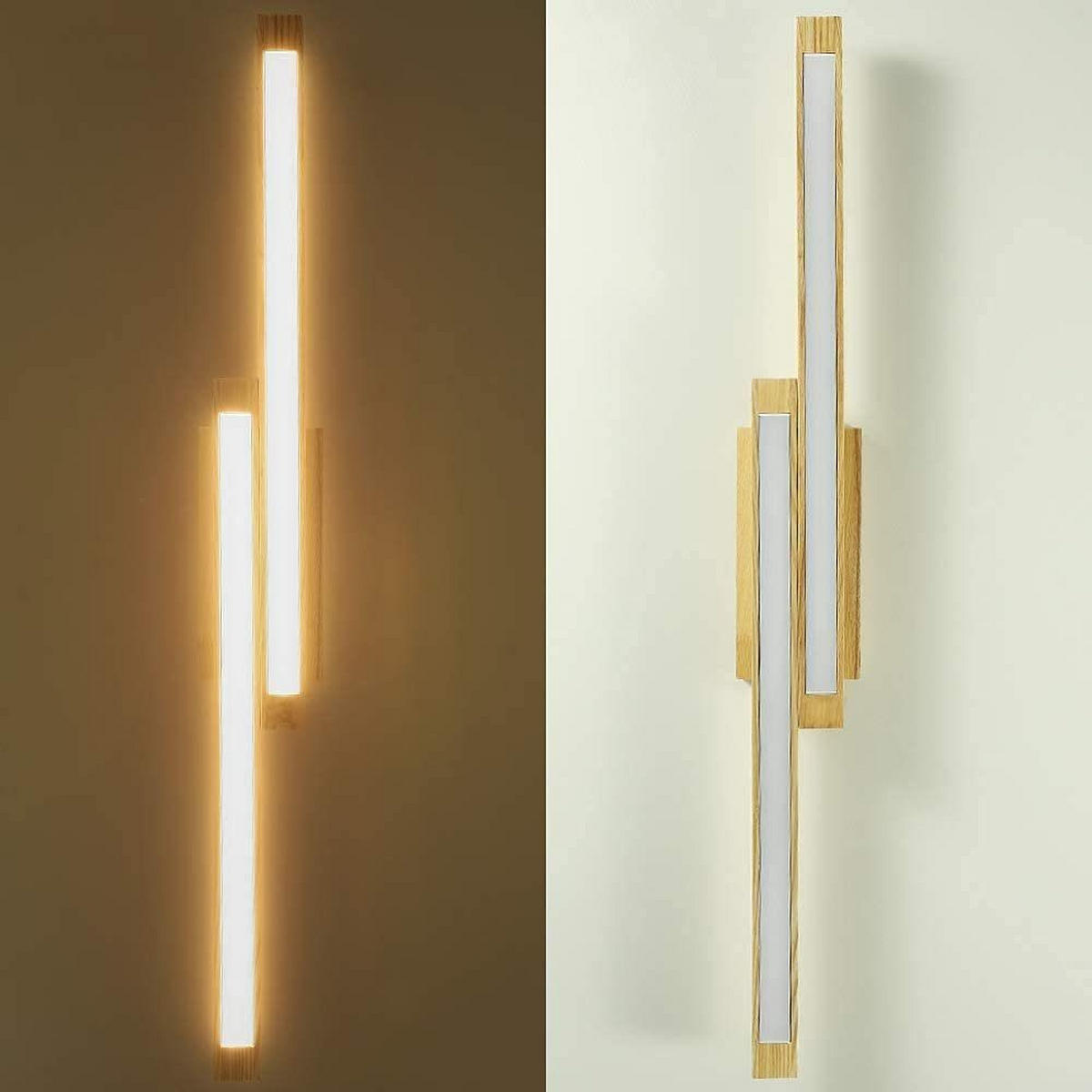 LED-DECKENLEUCHTE Yvonne 90/11/8 cm - Braun, Holzwerkstoff (90/11/8cm) - Nettlife
