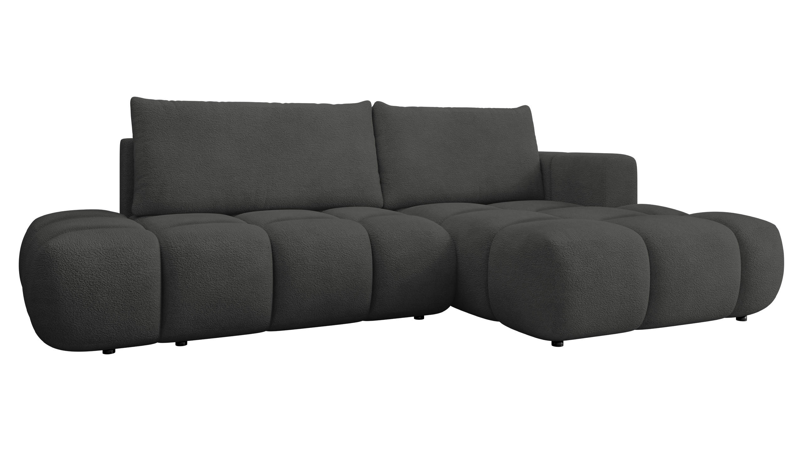 ECKSOFA Soffi, Seite: Rechts - Anthrazit/Schwarz, Holz/Kunststoff (283/166cm) - MIRJAN24