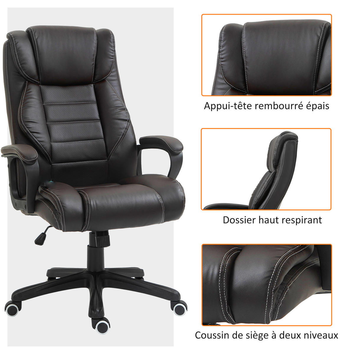 CHEFSESSEL DE-11665 mit Massagefunktion & Wippmechanik Braun - Braun, Metall (74/120/64cm) - ComfortXL