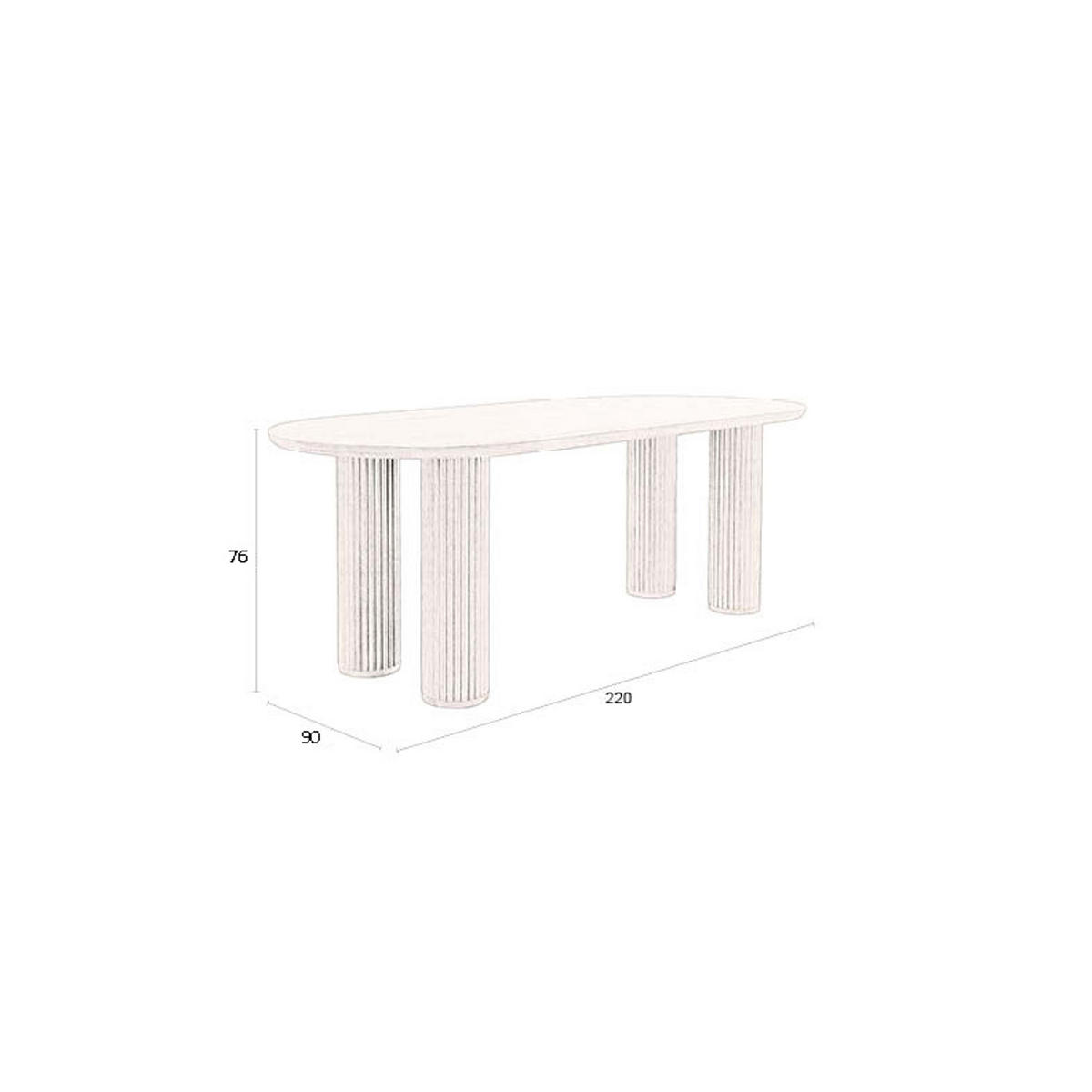 ESSTISCH Dean 220x90 cm - Braun, Holz (220/90/76cm) - Dutchbone