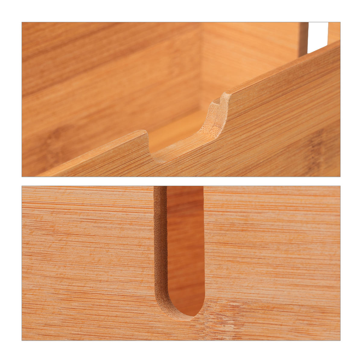 KABELBOX - Hellbraun, Holz (14/34/14cm) - Relaxdays