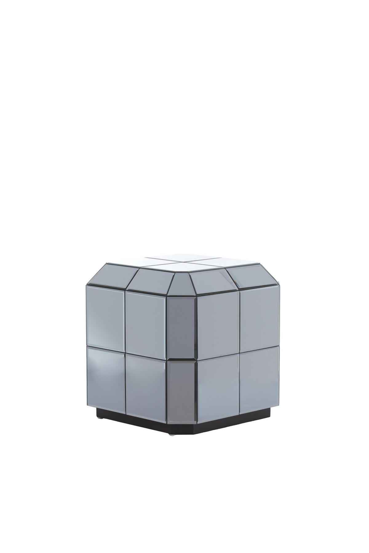 BLUMENSÄULE Luciano Grau 40/40/40 cm - Grau, Glas (40/40/40cm) - Light & Living