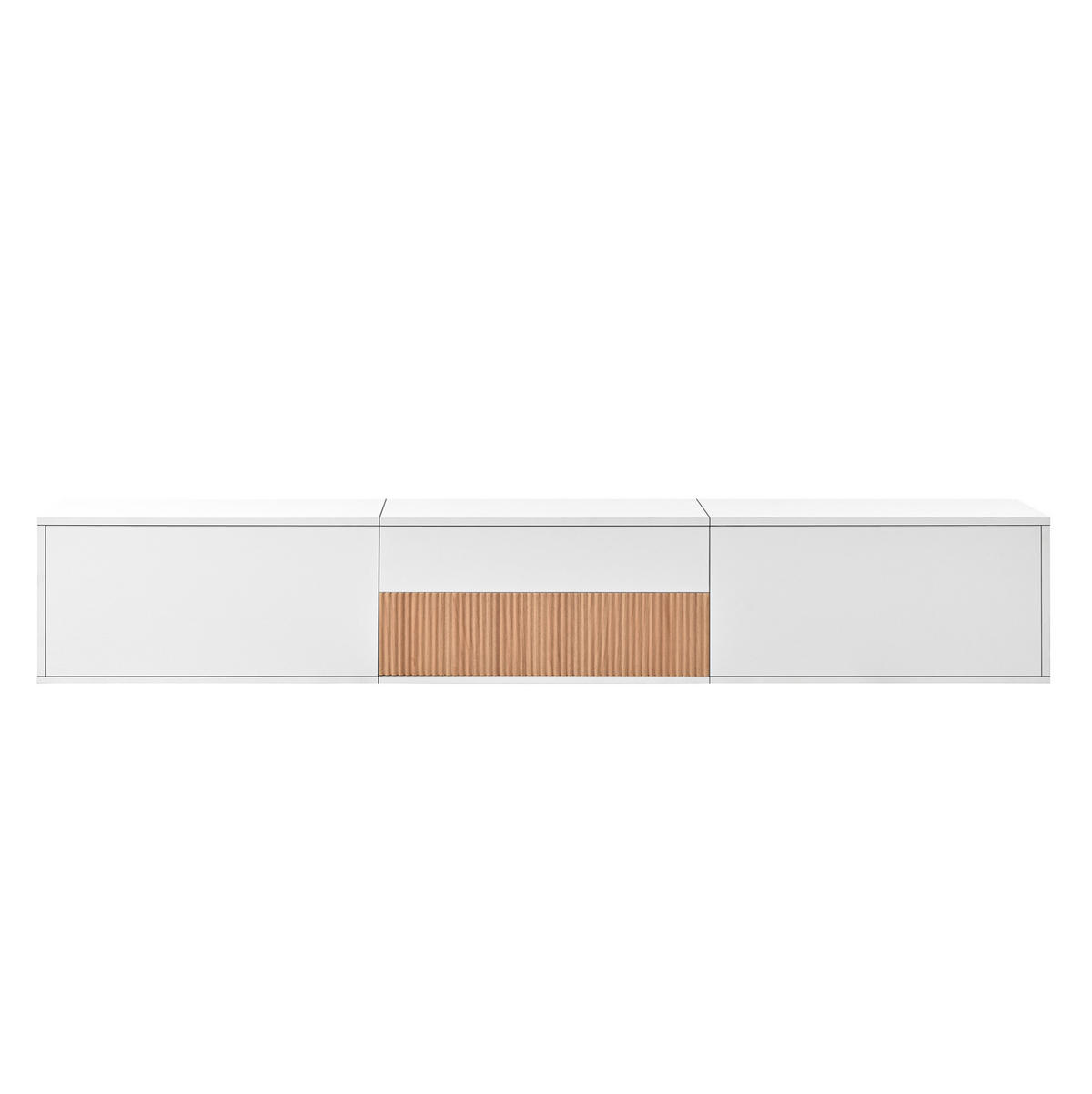 TV-LOWBOARD 180/34/30 cm Weiß aus Spanplatte mit Projektorablage - Weiß, Holzwerkstoff (34/30/180cm) - OKWISH