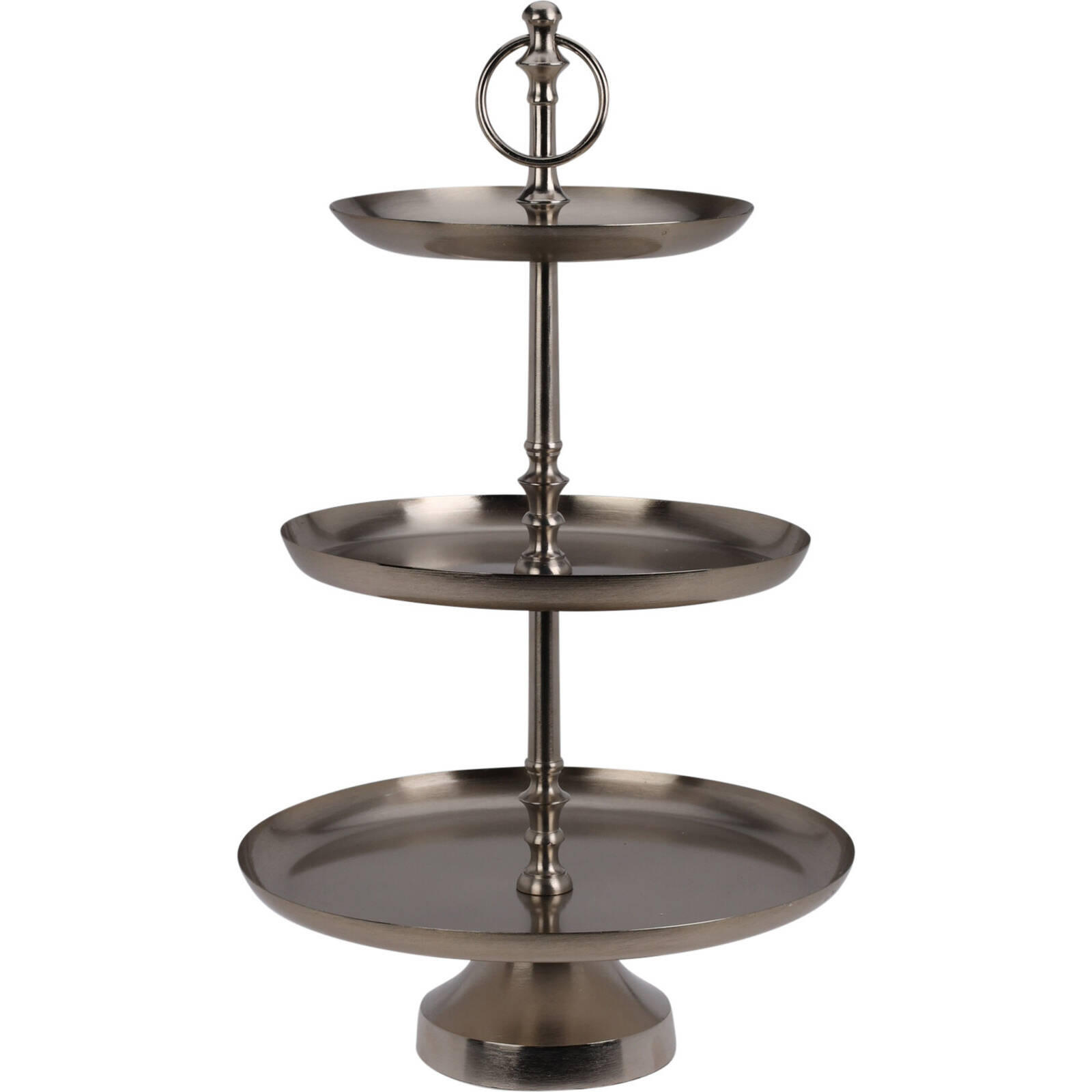 TABLETT Metall 3-stufig 50 cm - Silberfarben, Metall (30.5/50cm) - Home Styling Collection