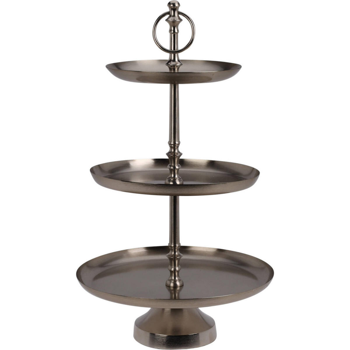 TABLETT Metall 3-stufig 50 cm - Silberfarben, Metall (30.5/50cm) - Home Styling Collection