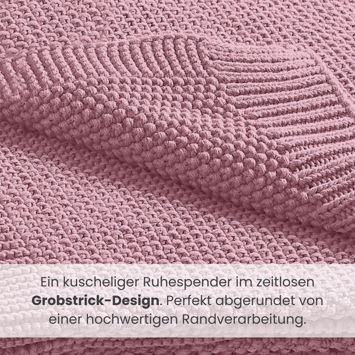 SCHMUSEDECKE 2er Set Strick rosa 70/100 cm - Pink, Textil (70/100cm) - wometo
