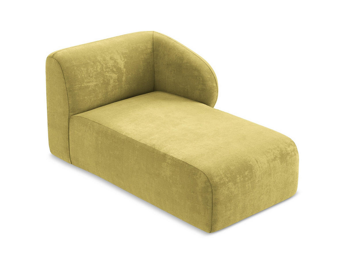 SOFAELEMENT Rechts Chenille Stoff Grün - Limette/Schwarz, Holzwerkstoff/Kunststoff (91/75/166cm) - Makamii