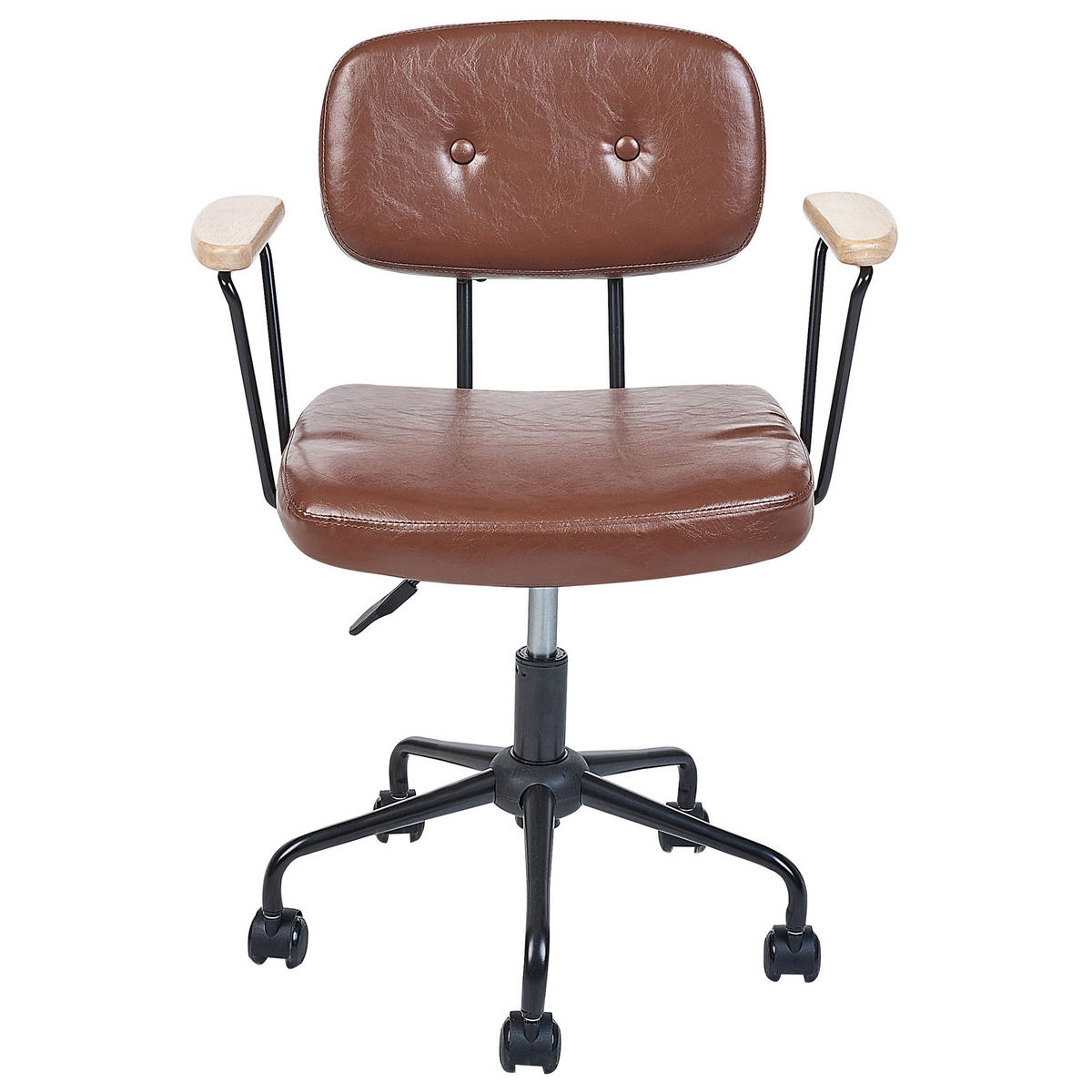 BÜROSTUHL Kunstleder Braun Algerita - Braun, Textil/Metall (62/77/62cm) - Beliani