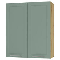 KÜCHENHÄNGESCHRANK Kvantum W4/80 Mint Matt / Eiche Artisan Matt 80 / 32,5 / 96cm - Eiche Artisan/Mintgrün, Holz/Holzwerkstoff (80/96/32.5cm) - Feldmann-Wohnen