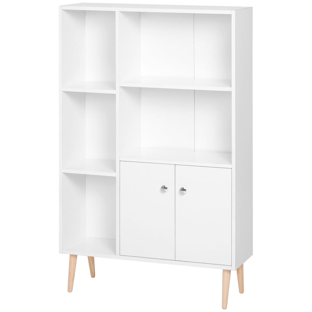 AKTENREGAL DE-14395 skandinavisch mit Schrankfach Weiß - Weiß, Holzwerkstoff (235/123/80cm) - ComfortXL
