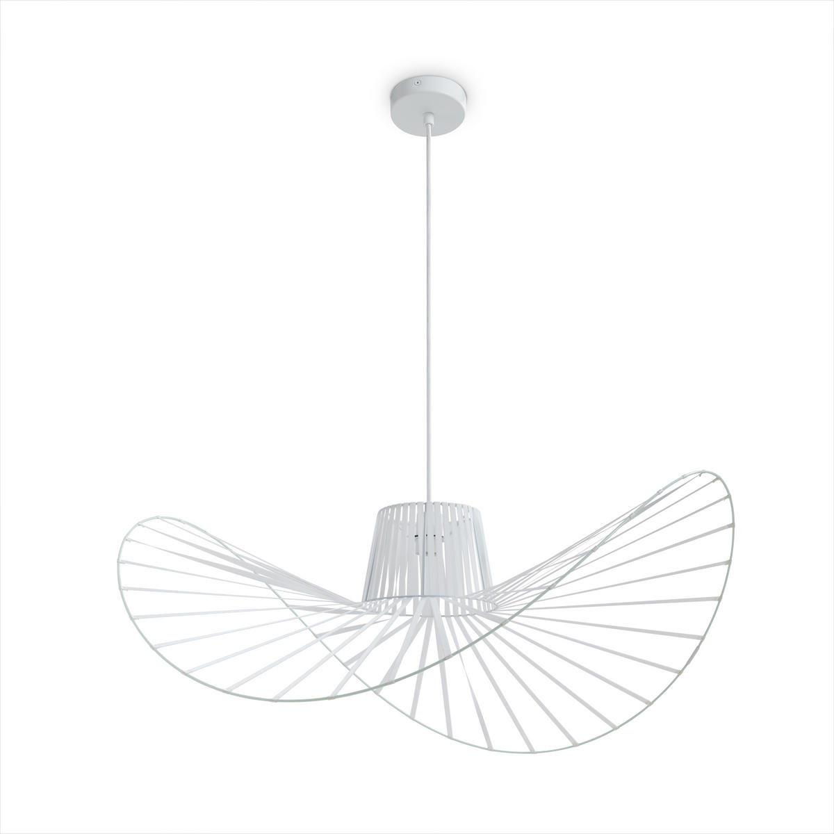 PENDELLEUCHTE Hugo Pd1 Lena 100 - Schwarz/Weiß, Metall (90/90/42cm) - Paco Home