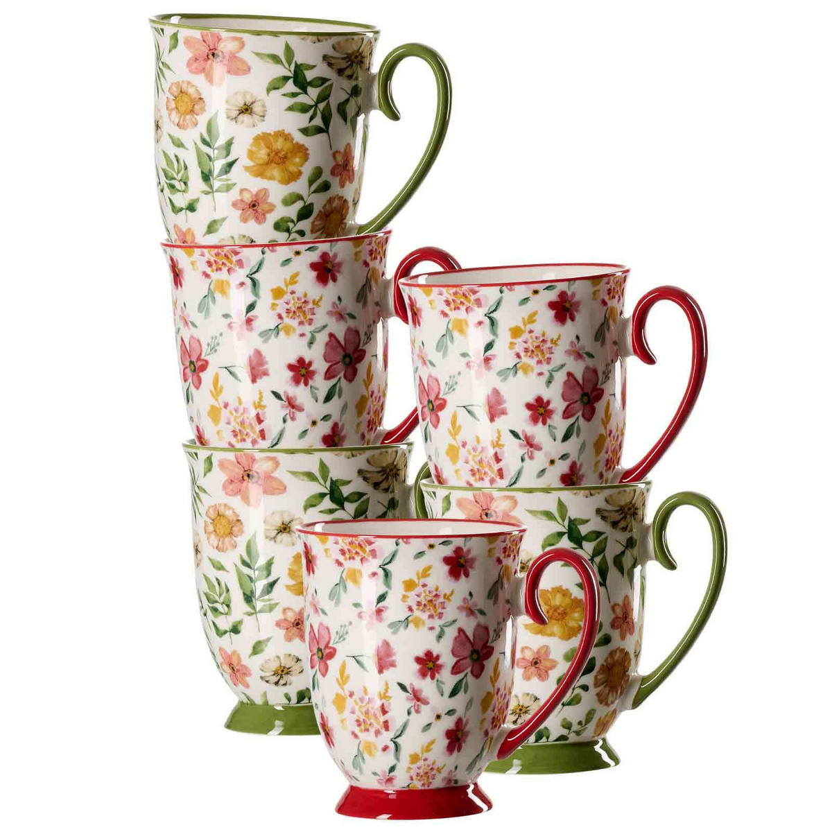 HENKELBECHER Malo grün-rot 320 ml 6er Set - Rot/Grün, Keramik (0.32L) - Ritzenhoff Breker