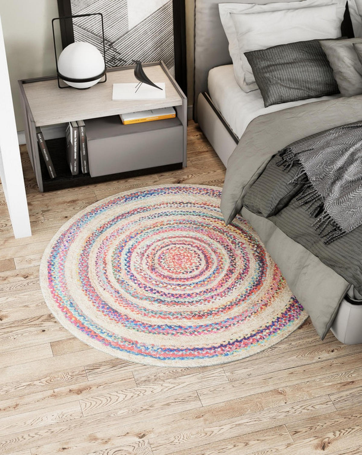 DESIGNTEPPICH Brady Multicolor 150x150 cm - Multicolor, Textil (150/150cm) - Vercai Rugs