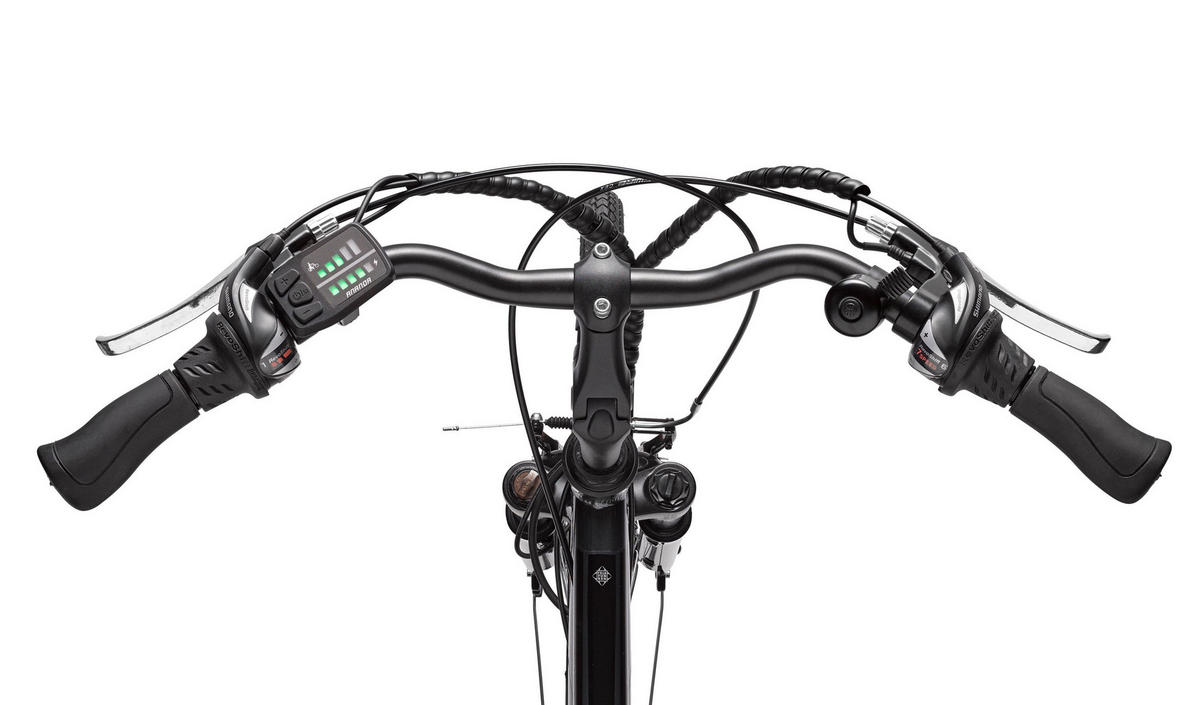 E-BIKE XT480 Trekking Elektrofahrrad 21-Gang Shimano Kettenschaltung, Pedelec, 10Ah, 36V Akku - Anthrazit, Metall (112.5cm) - Telefunken