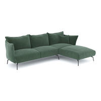 ECKSOFA RECHTS Texturierter Samt Smaragdgrün 290cm - Smaragdgrün, Textil (290/100cm) - Sia Home