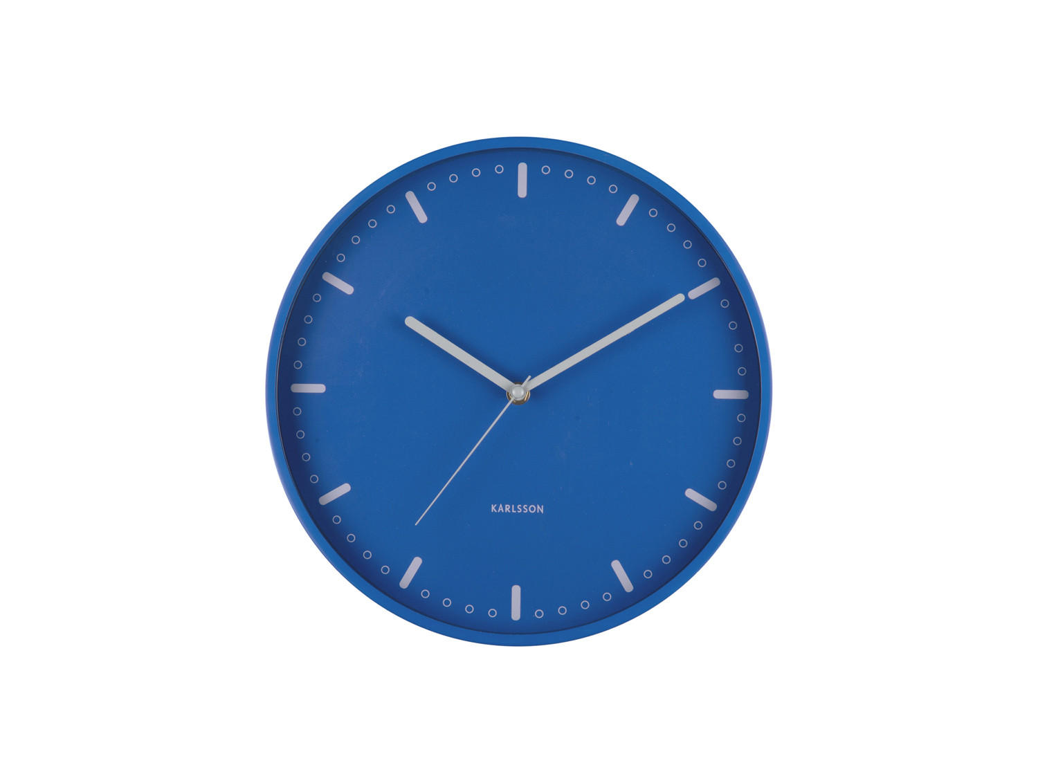 WANDUHR Cool Retro Blau 4/30/30 cm - Blau, Metall (30/30/4cm) - Karlsson