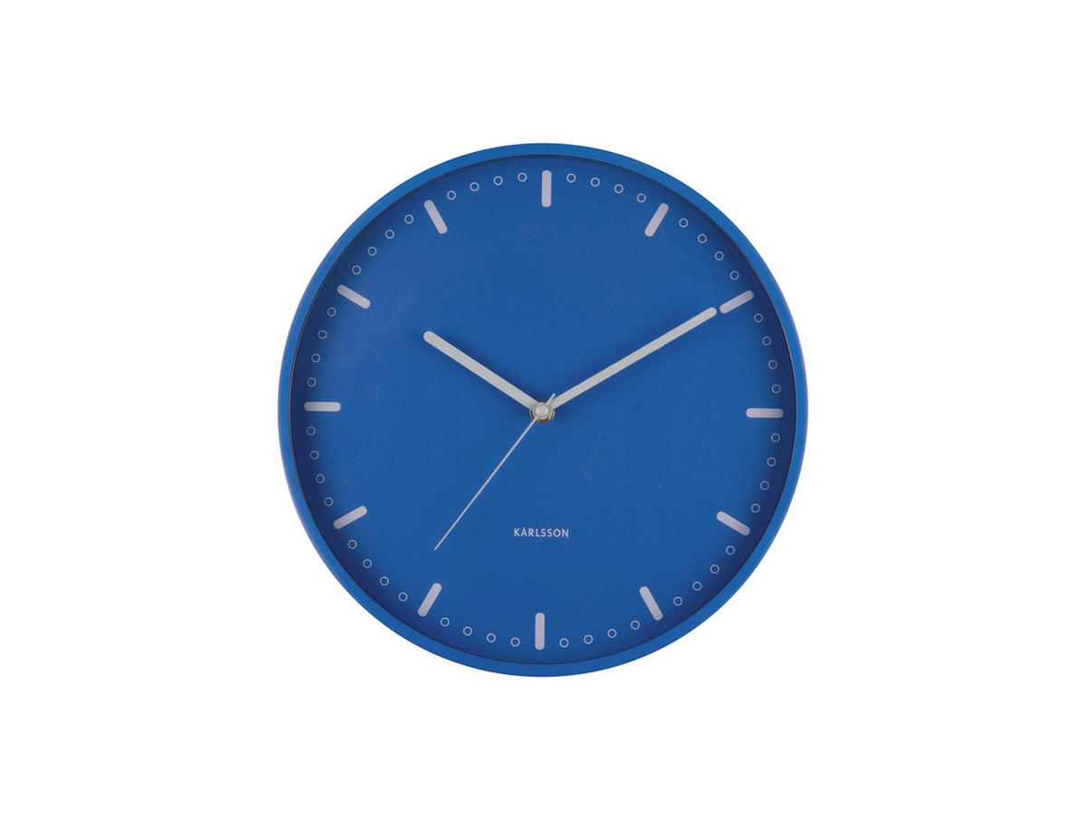 WANDUHR Cool Retro Blau 4/30/30 cm - Blau, Metall (30/30/4cm) - Karlsson