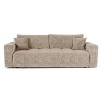 SCHLAFSOFA Express VIBE Geprägter Samt Beige 206cm - Beige, Textil (206/80/100cm) - Premium Interiors